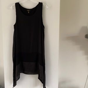 CUPIO black sheer shark-bite tunic tank blouse S